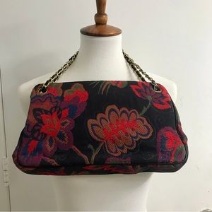 Ronay Vintage Floral Tapestry Convertible Satchel/Shoulder Bag Purse